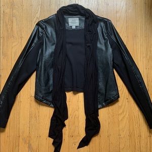 Faux Leather and Ponte Jacket